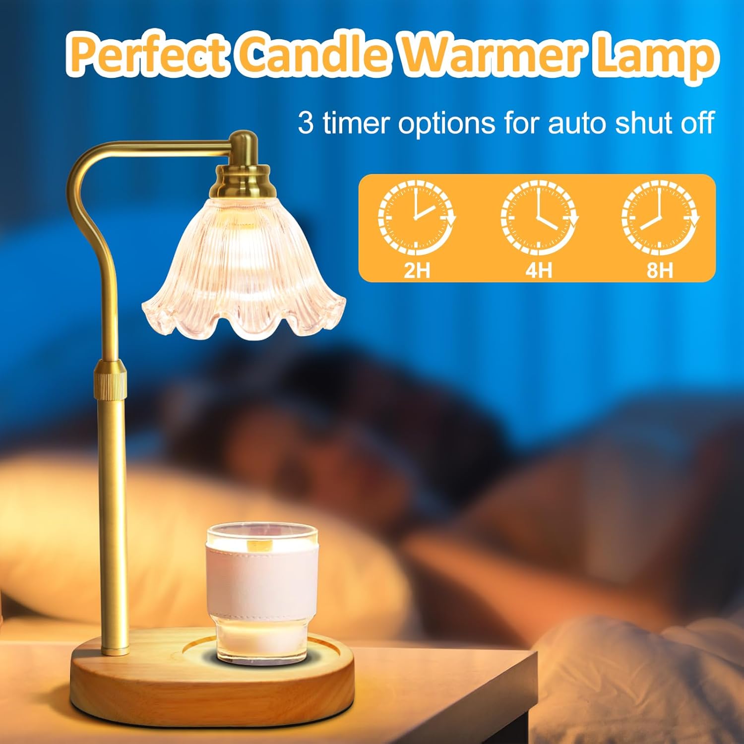 Premium Candle Warmer Lamp with Timer & Adjustable Height - Dimmable Wax Melt Warmer for Scented Candles - Perfect Home Decor & Thoughtful Mother’s Day Gift!