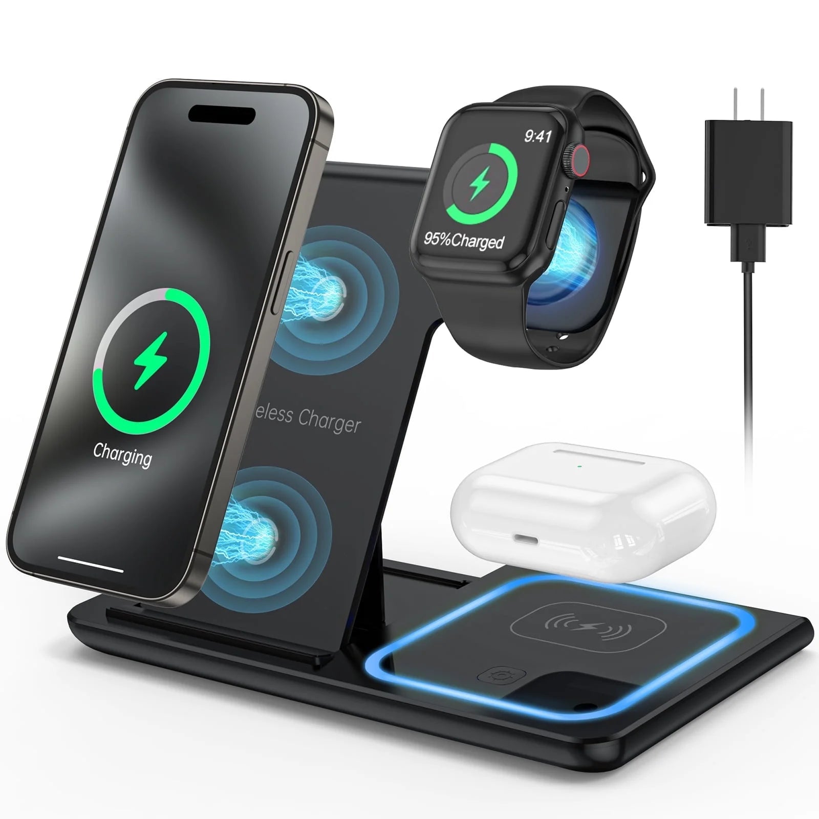 3in1 wireless charging for apple device