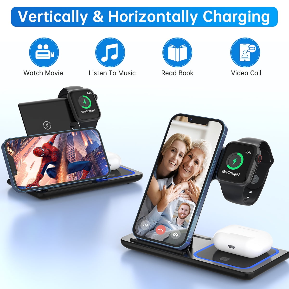 3in1 wireless charging for apple device